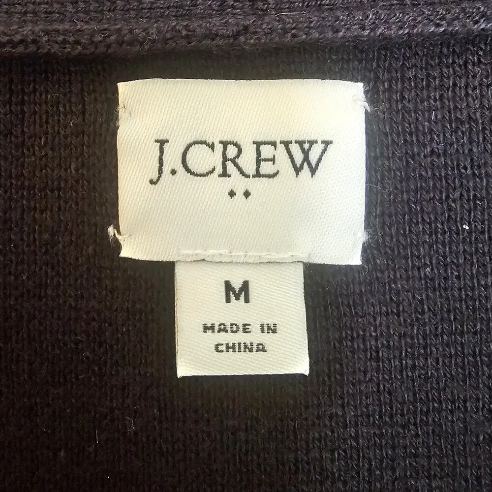 J. Crew Chelsea Sweater Blazer Black Open Front Knit Jacket Size Medium